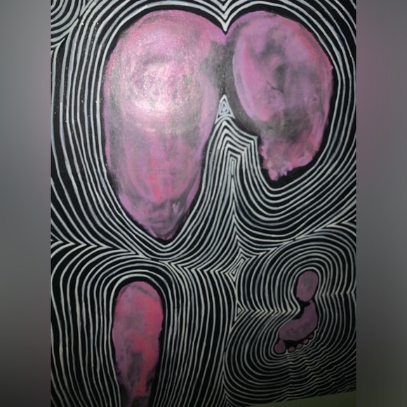 4 feet x 3 feet sexy bum abstract art glows in the dark! - Picture 4 of 4